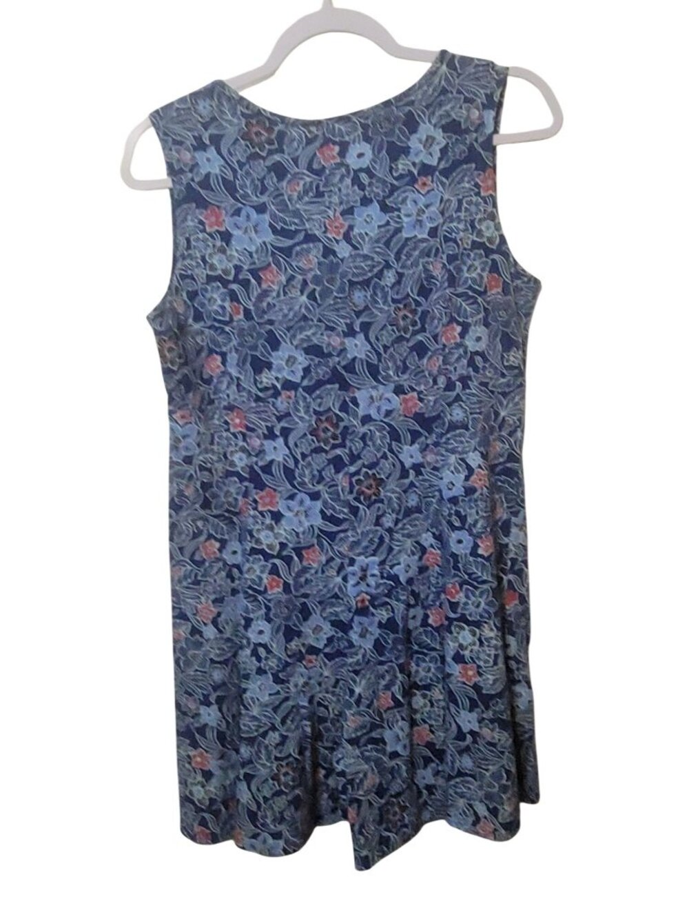 Vtg 90s Justin Allen Blue Red Floral Sleeveless Romper Bow Buttons Size M Cotton - Picture 3 of 15